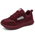 Komfortabler weinroter Walkingschuh mit Dreifach-Klettverschluss und Anti-Rutsch-Sohle - EU 36 / Weinrot