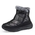 Waterproof black camouflage snow boots with warm faux fur lining and side zipper - EU 36 / Camo Black