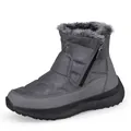 Women's waterproof snow boots with gray camouflage pattern and anti-slip sole - EU 36 / Camo Grey