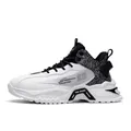 Men's high-top fashion sneakers in black and white with thick shock-absorbing soles - EU 37 / White Black