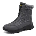 Botas de nieve grises para hombre, impermeables con cremallera frontal y forro cálido - EU 38 / Gris