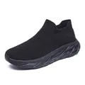 Baskets chaussettes noires en maille flyknit pour hommes avec semelle amortissante - EU 35 / Tout Noir