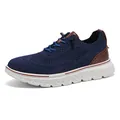 Herren-Loafer aus blauem Strick mit dicker weißer Sohle und braunen Lederdetails - EU 39 / Blau