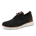 Baskets homme en maille noire et marron avec semelle plateforme blanche respirante - EU 39 / Noir