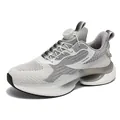 White and grey lightweight running shoe with breathable mesh and rotary lace system - 39 / Gray