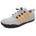 Chaussures de randonnée respirantes pour hommes en mesh gris avec semelle orange - EU 39 / Gris clair