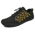 Chaussures d'eau noires pour hommes avec accents jaunes et maille respirante - EU 39 / Noir Jaune