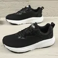 Chaussures de running noires grande taille pour hommes avec semelles épaisses amortissantes - EU 36 / Noir