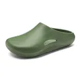 Dark green EVA garden clogs with thick sole and breathable side vent for men - EU 40 / Army Green
