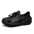 Black EVA slip-on garden clogs for men with breathable holes and thick non-slip soles - EU 40 / Black