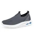 Dark grey knitted slip-on walking shoes with white cushioned sole for men and women - EU 35 / Deep Grey Men