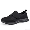 Atmungsaktive Herren- und Damen-Walkingschuhe aus schwarzem Mesh mit Klettverschluss - EU 36 / Schwarz
