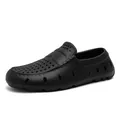 Lightweight breathable black EVA loafers with non-slip sole and quick-dry drainage holes - EU 39 / Black