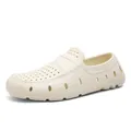 Men's breathable beige EVA loafers with perforated design and slip-on style shoes - EU 39 / Beige