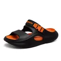 Men's sporty dual-use thick-soled beach sandals in black and orange EVA finish - EU 38 / Black