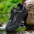Men's black outdoor wading shoes with quick-lace system and breathable mesh upper - 35 / Black and White