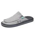 Men's breathable grey canvas mule sneakers with raw edge details and thick rubber sole - EU 39 / Gray