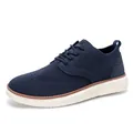 Chaussure de marche en maille bleu marine pour homme avec détails richelieu et semelle blanche - 40 / Bleu
