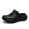 Leichte schwarze EVA Clogs mit atmungsaktivem Design und verstellbarem Fersenriemen - Schwarz