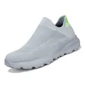 Men's light grey breathable mesh slip-on sneakers with anti-slip thick soles - 43 / Gray