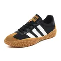 Classic black mesh and brown suede training sneakers with non-slip gum rubber sole - EU 36 / Black