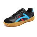 Zapatillas clásicas de cuero negro con suela de goma antideslizante y rayas - EU 38 / Negro