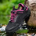 Outdoor hiking sandal in black and pink featuring breathable mesh and a non-slip rubber sole - 35 / Black/Rose Red