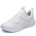 Lightweight white breathable mesh sports sneakers with JGAK logo and EVA sole - 39 / White