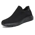 Men's breathable black slip-on mesh sneakers with thick cushioning sole for casual wear - 38 / All Black