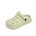 Light yellow-green thick-soled garden clogs with breathable holes and heel strap - 36-37 / Khaki Green