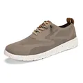 Atmungsaktive Herren-Walkingschuhe in Khaki mit stoßdämpfender weißer Gummisohle - 40 / Gewebte Casual Sneakers (198) / Khaki
