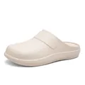 Lightweight cream white EVA chef shoes with slip-resistant thick sole for kitchen work - 44-45 / Beige