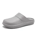 Grey EVA slip-resistant chef clogs with waterproof design for kitchen and garden work - 44-45 / Gray