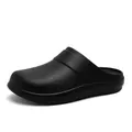 Lightweight black EVA chef clogs with non-slip sole for professional kitchen work - 44-45 / Black