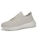 Baskets beiges en maille respirante avec semelle épaisse blanche pour course et fitness - 36 / Blanc Cassé