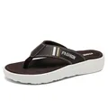 Men's brown flip flops with cushioned platform and fashion stripe details - EU 40 / Brown