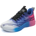 Lichtgewicht hardloopschoenen met kleurverloop en ademend bovenwerk van mesh in wit en blauw - EU 39 / Wit Blauw Rood Gradiënt