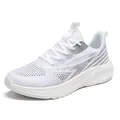 Zapatillas de running transpirables de malla para hombre con suelas ligeras blanco y gris - 35 / Blanco Grisáceo