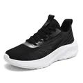 Zapatillas de running para hombre en malla negra con suela blanca de gran amortiguación - 35 / Negro y Gris