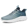 Grijsblauwe ademende mesh hardloopschoenen voor heren met dikke witte antislipzolen - EU 39 / Marineblauw