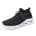 Lightweight black and grey knit running shoes with breathable mesh and shock-absorbing sole - EU 36 / Black and White