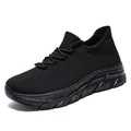 Chaussures de marche noires légères et respirantes pour hommes avec semelle épaisse antidérapante - 36 / Tout Noir