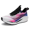 Retro hardloopschoen met roze verloop-mesh en dikke witte dempende buitenzool - EU 36 / Wit Roze