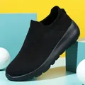 Lightweight black slip-on mesh sneakers with breathable fabric and anti-slip sole - EU 36 / All Black