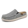 Men's casual grey canvas mule with raw edge design and thick cushioned sole - EU 39 / Gray