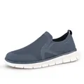 Mocasines de punto flyknit gris oscuro para hombre con suela blanca gruesa antideslizante - Gris oscuro