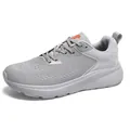 Ademende hardloopschoenen voor heren in lichtgrijs met dikke witte dempende zolen - Standaard Stijl (Achtendertig) / Grijs