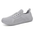 Lichtgraue atmungsaktive Barfußschuhe aus Strickstoff mit rutschfester Sohle - EU 38 / Grau