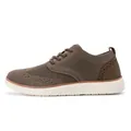 Scarpa casual da uomo in maglia traspirante marrone con dettagli traforati e suola bianca - 39 / Marrone
