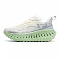 White running shoes with lime green chunky cushioned sole and grey streamline overlays - EU 36 / Beige and Light Green